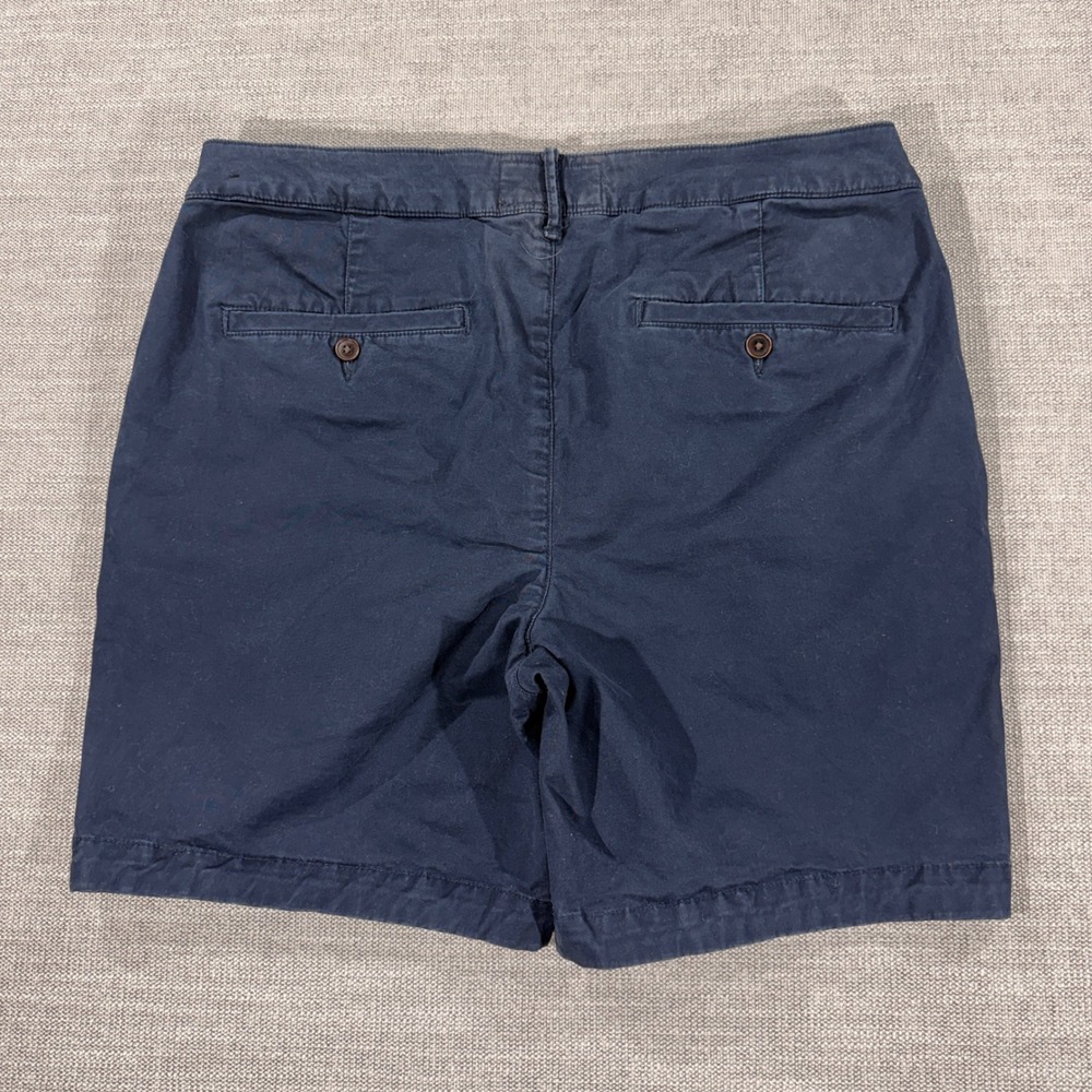 Abercrombie & Fitch Chino Shorts Mens 33 Navy Blue Excellent Stretch Cotton 7"